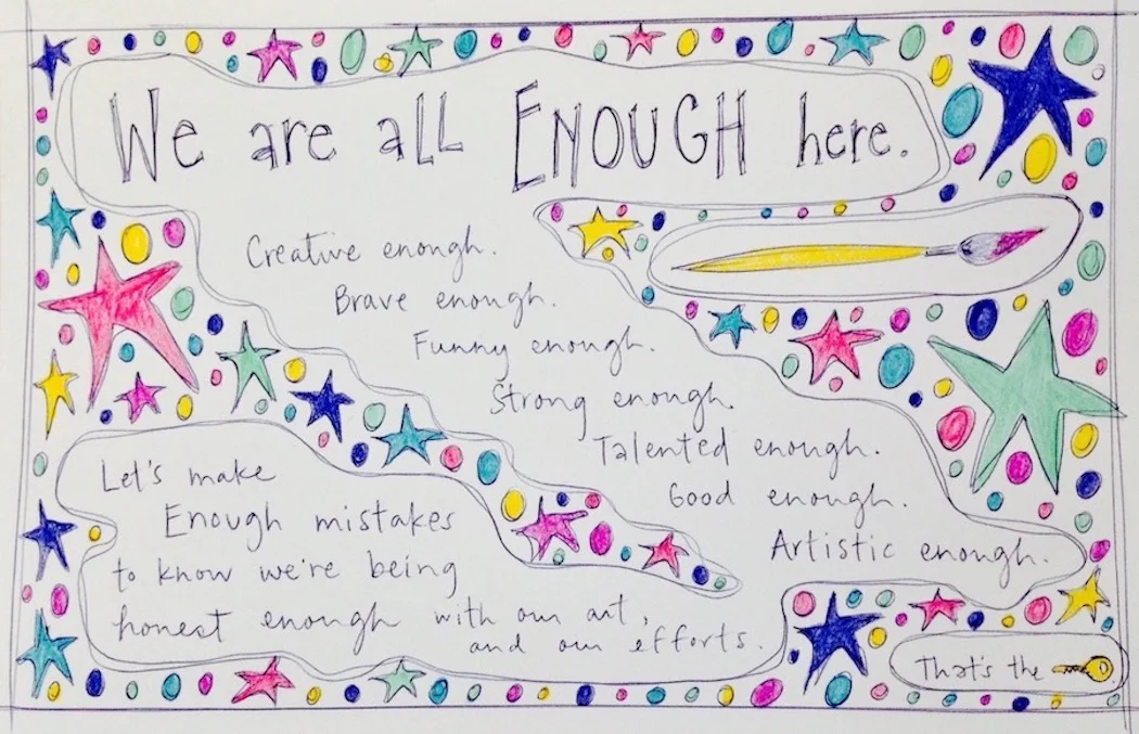 I keep this doodle in my studio.