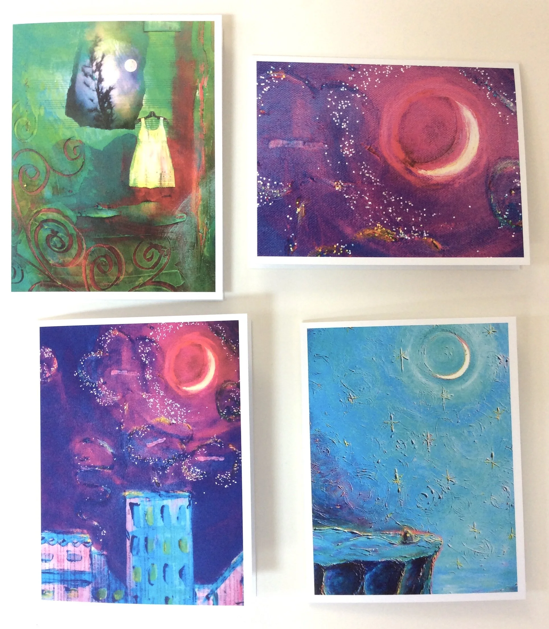 "Moon" greeting card set of 4