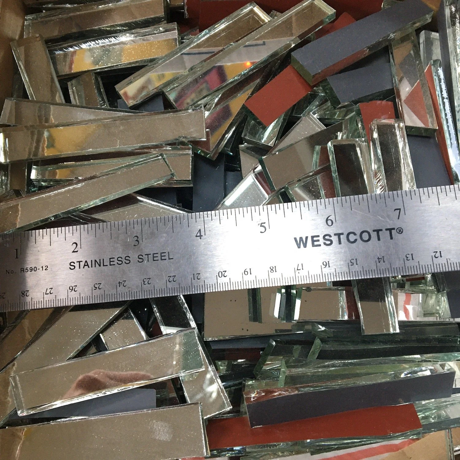 MIRROR pieces for mosaic, cut by hand