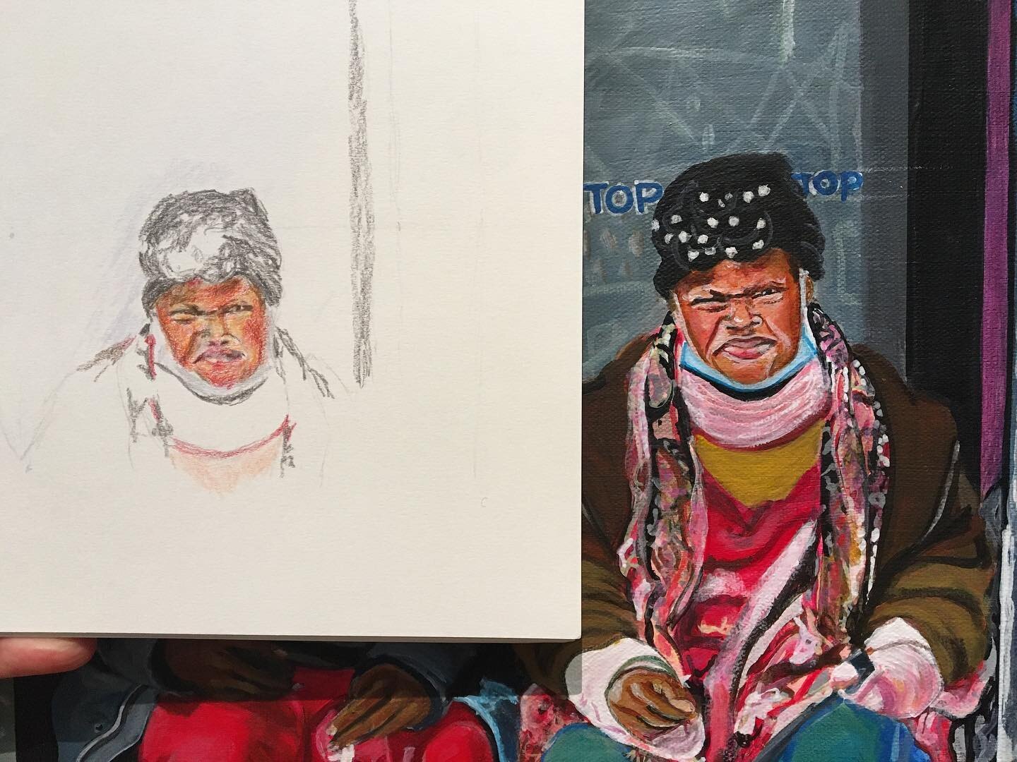 These are some of my students&rsquo; drawings from the @portlandartmuseum &lsquo;s Black Artists of Oregon exhibit. The show closes at the end of March, so get yourself down there if you haven&rsquo;t been yet. Teaching this PCC class that meets at t