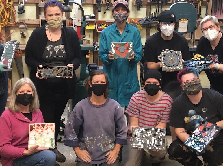Making Tile Mosaics at the ReBuilding Center in NoPo