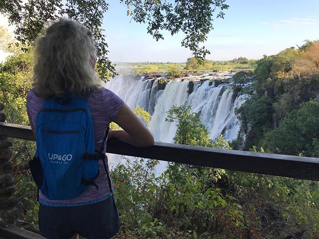 Z A M B I A 🌍A F R I C A 
Up&amp;Go made it to Africa this month! Awesome picture by @gaylebhm in front of Victoria Falls

#investinadventure #zambia #africa #zambiaafrica #victoriafalls #upandgo #upandgosupplyco #packablebackpack #wheretonext