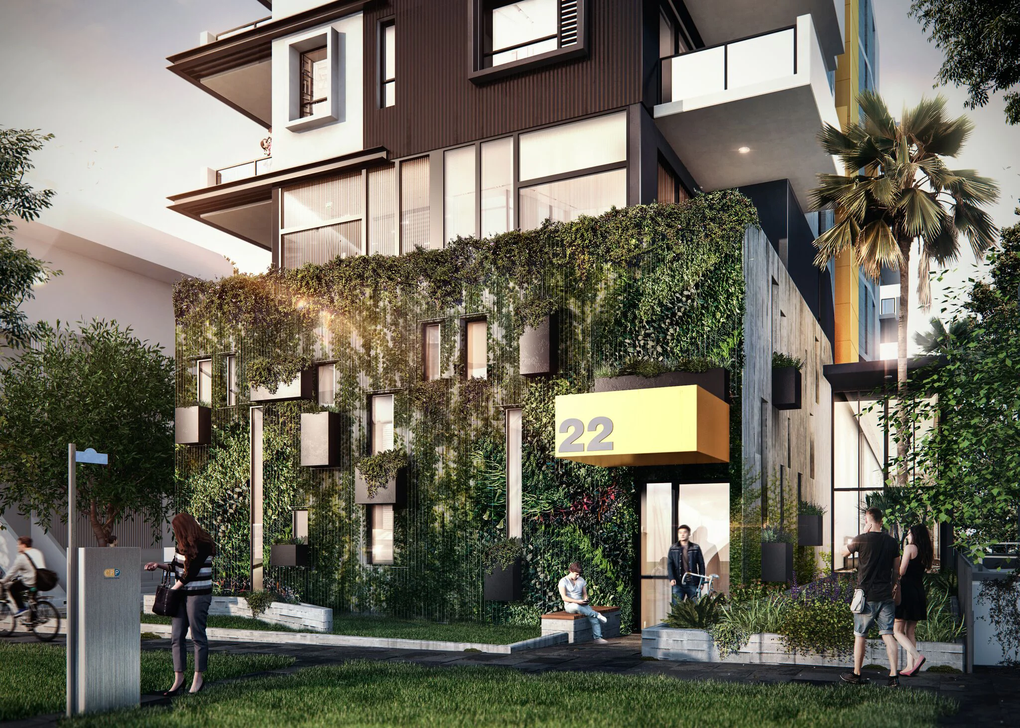 Altona Street A multi-residential development that includes 22 Residential Units, a combination of 20 two-bedroom and 2 three-bedroom apartments located within walking distance of Kings Park and Hay Street. This development includes a double height podium facing Altona Street, a cluster of native vegetation and a green wall which provides a sense of openness and facilitates engagement with the street. As a means of passively ventilating the ground and first floors, the podium level consists of punched openings and permeable screening, covered with vegetation to help improve air quality. The narrow site provides a strong northern and southern aspect looking over Kings Park and Perth’s CBD. The buildings orientation also allows for maximum daylight access to its northern façade whilst deep balconies and terraces protect glazed openings to the east and west. It is envisaged that the Altona Apartments project will continue to enhance this precinct as a living and working environment.