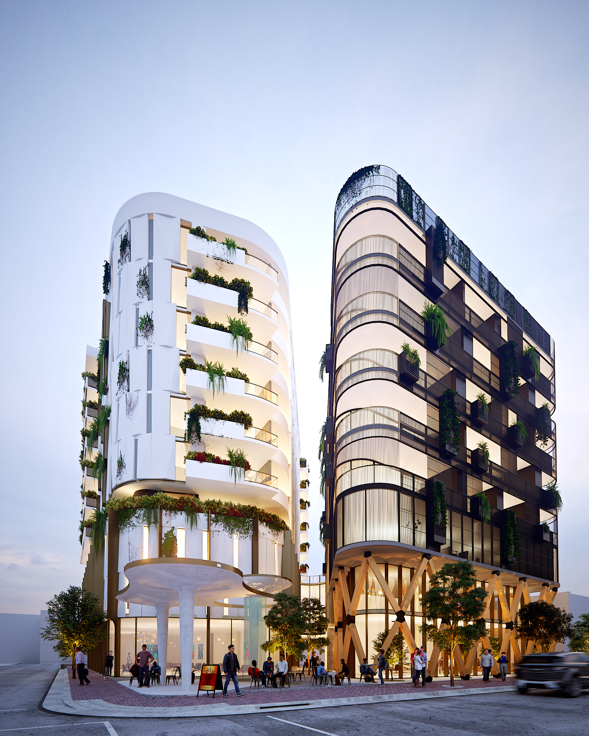 Boutique Mixed Use Inner City Development The proposed mixed use development considers the context of its surroundings carefully, seeks to minimise impact on adjoining properties and responds to the existing or proposed character of the local area and streetscape. Massing, height, scale and form respects the existing and future built form of the local area, streetscape and minimises impacts on neighbouring properties. Communal spaces, internal layouts and overall building design to be practical, adaptable, legible and functional and to maximise occupant utility and easily maintain, service and access the property.