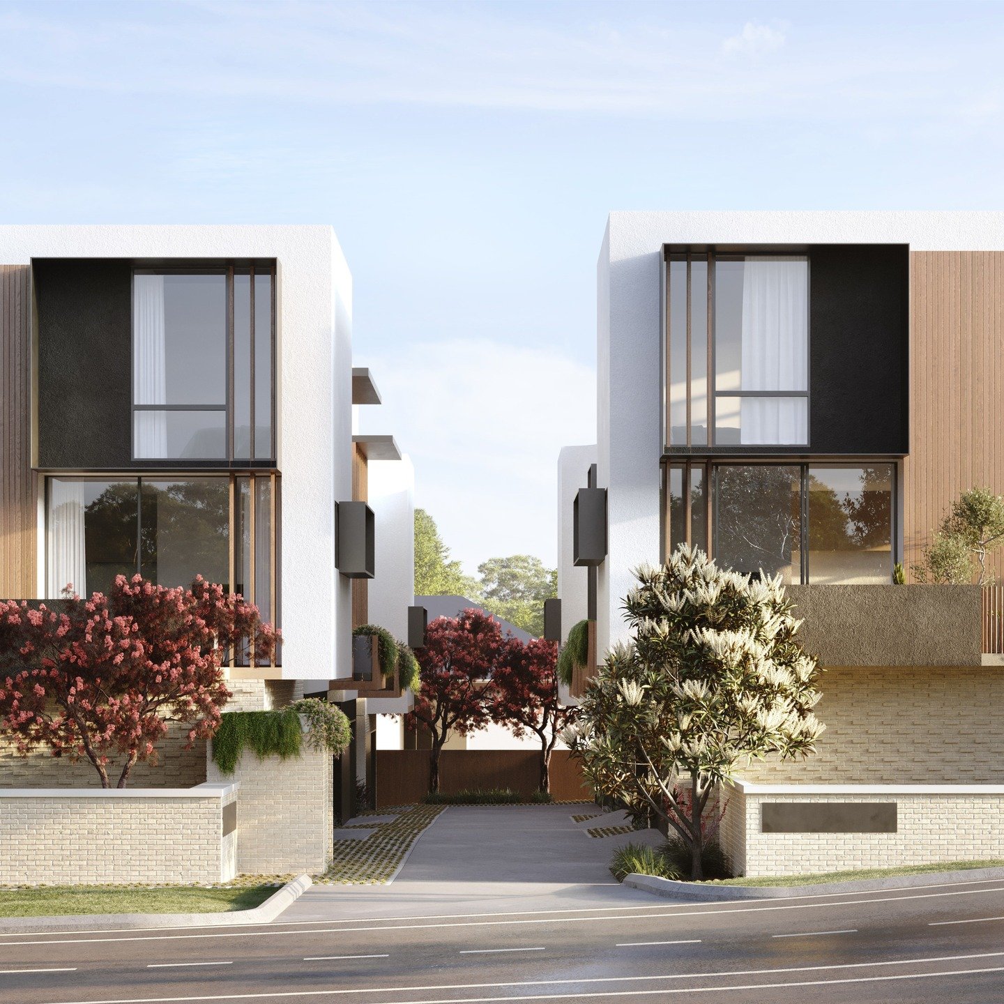 Habitat Nedlands. A collection of eight bespoke three-storey townhouses. Every element of the design has been carefully considered, from the responsive streetscape to the intimate connection between residents.