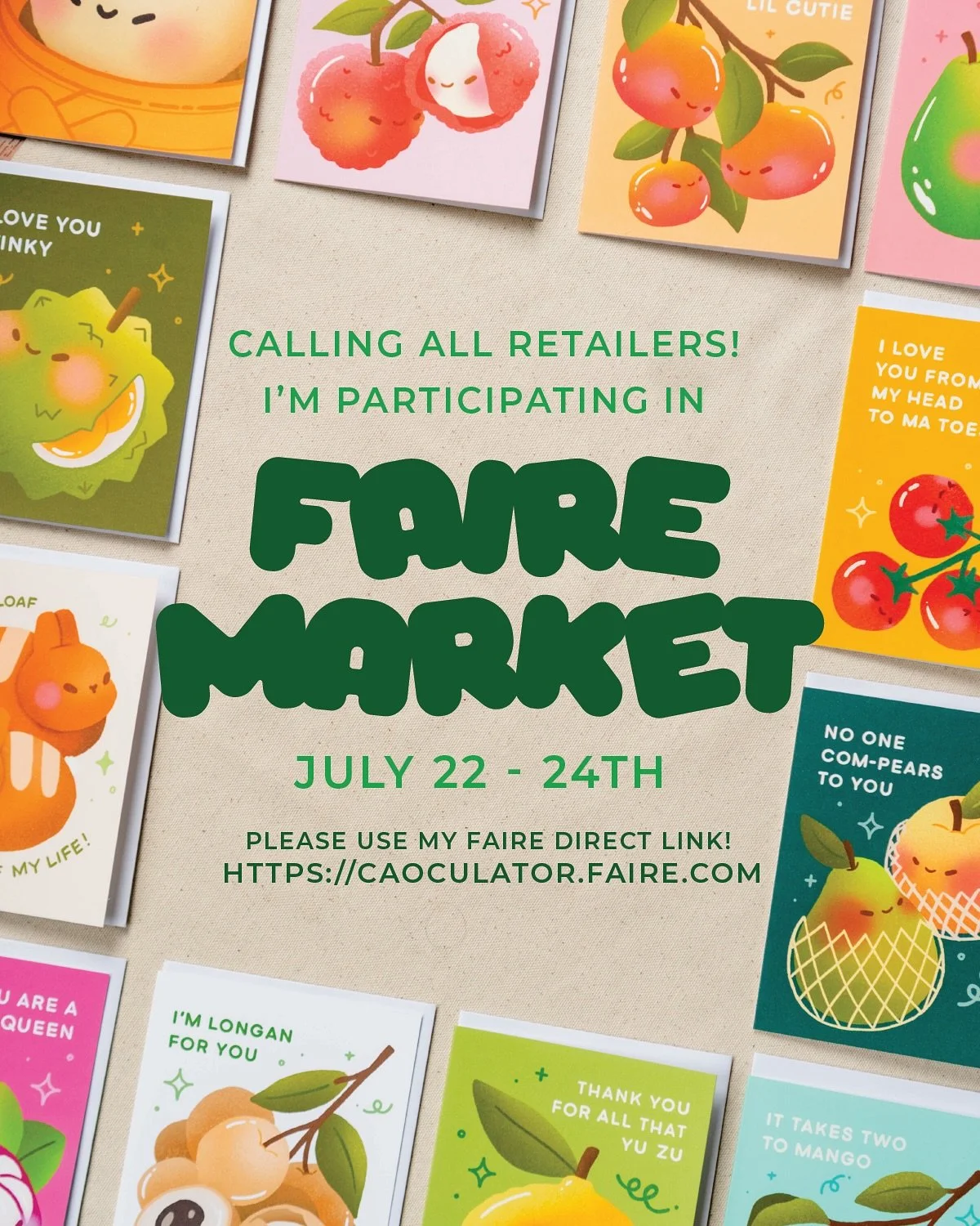 ✸ FAIRE MARKET ✸

I have been so incredibly thankful to have so many retailers wholesale my products thus far, I&rsquo;d love to see more shops carry my products~

Please tag a retail shop you love to carry my products!

#faire #fairewholesale #faire