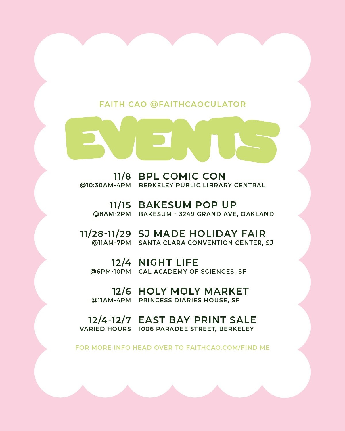 ✷ EVENT SCHEDULE ✷

Wrapping up the year with these events!