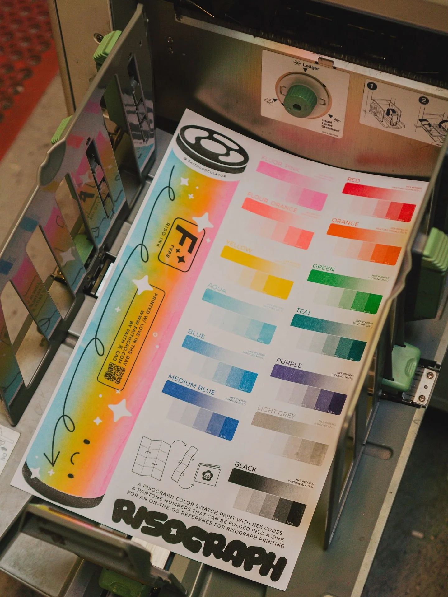 ✷ RISO SWATCHES ✷

All 13 swatches of the riso colors available @tinysplendor all in one poster that can also be turned into a zine for on the go riso printing!

I got to print 500 of these babies that I&rsquo;ll be selling as a print but will have a