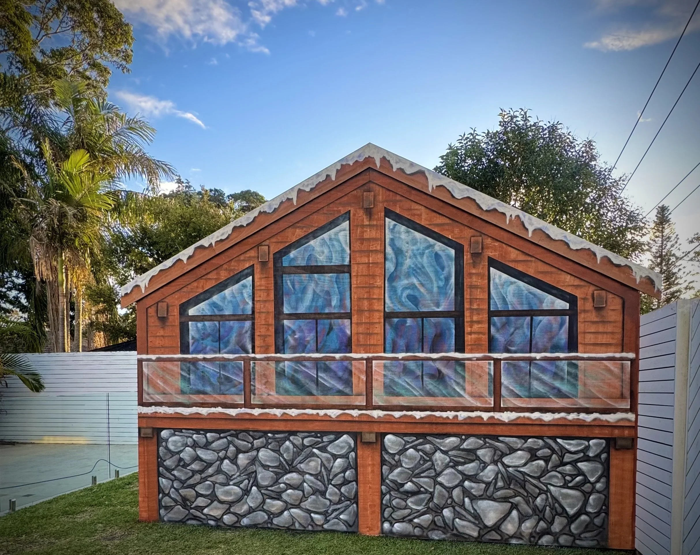 Ski Chalet Mural for a private residence in Seaforth on the Northern Beaches.