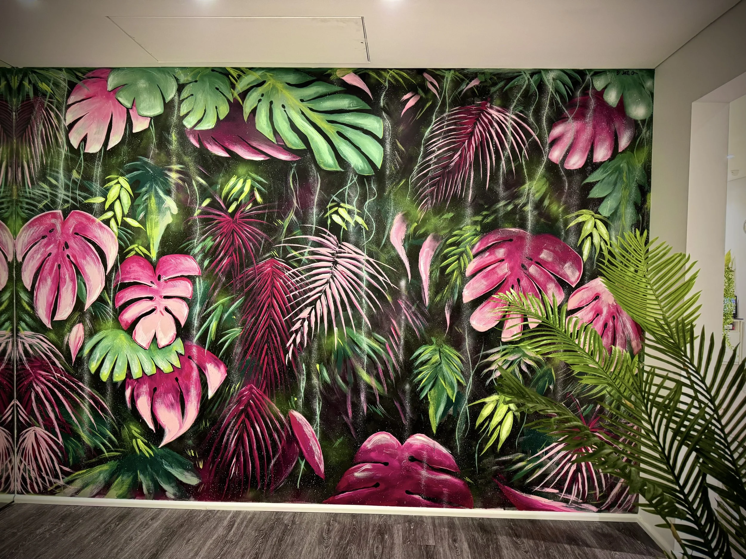 Tropical Jungle Hair Salon Mural located in Dee Why on the Northern Beaches
