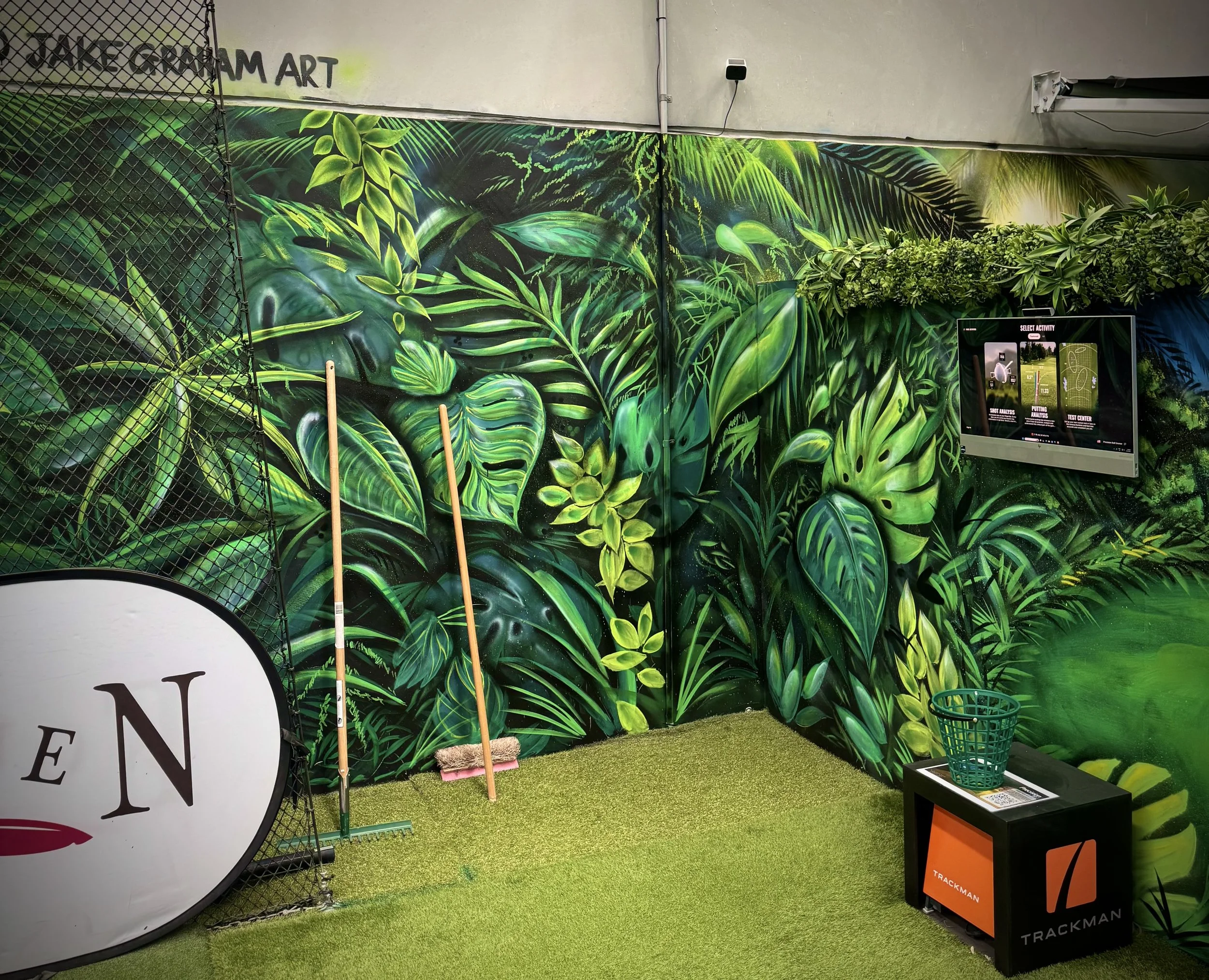 Tropical Jungle mural for Precision Golf Cromer on the Northern Beaches Sydney.
