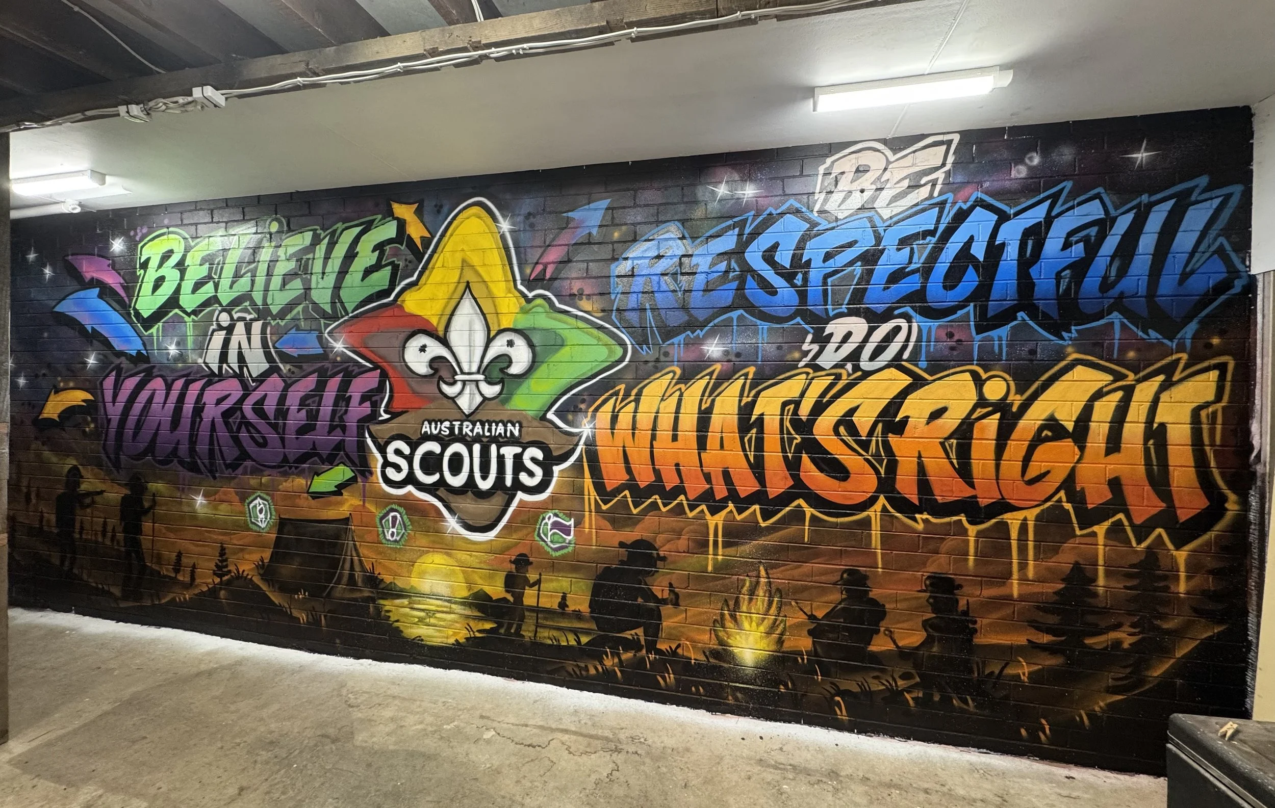 Street Art Mural for Scouts Australia. Located on the Northern Beaches.