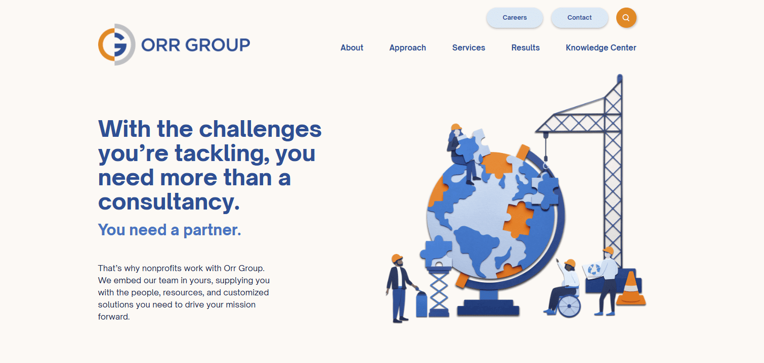 Screenshot of Orr Group’s homepage
