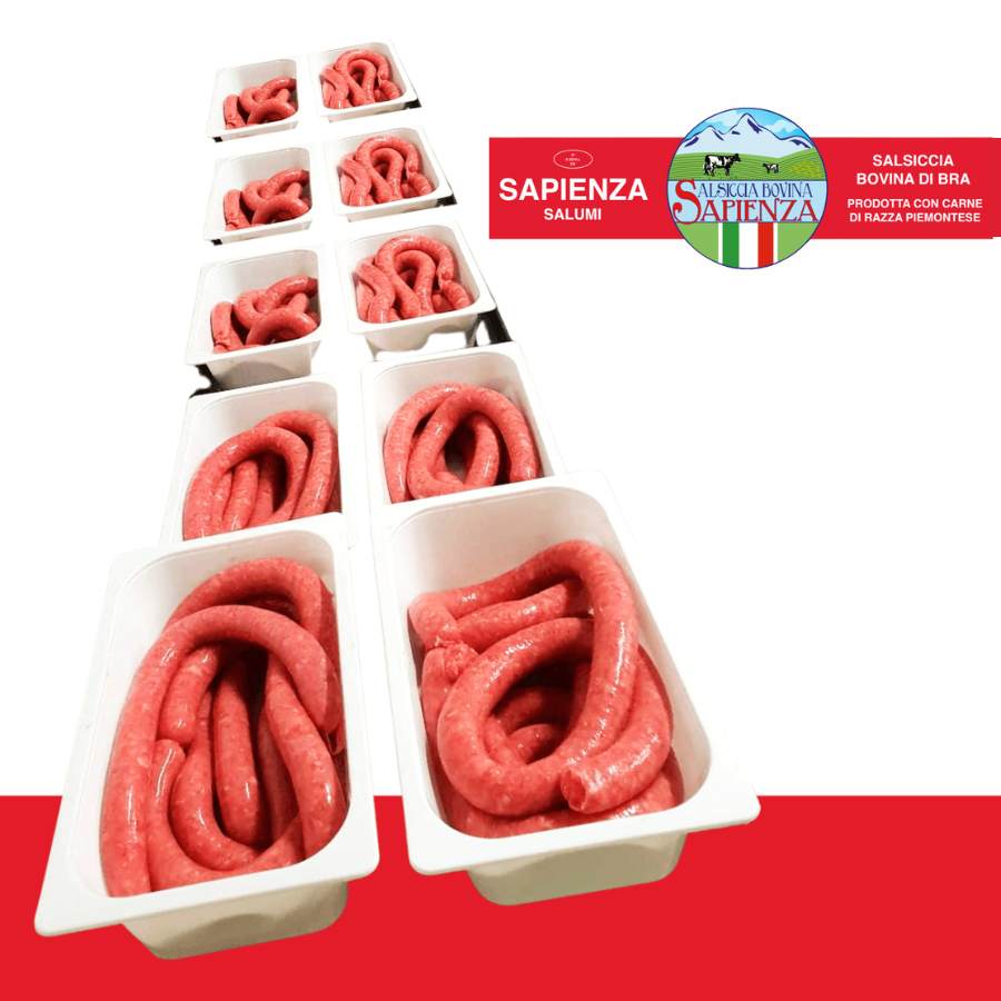 VENDITA DI SALSICCIA BOVINA DI BRA ALL'INGROSSO PER LA RISTORAZIONE COLLETTIVA