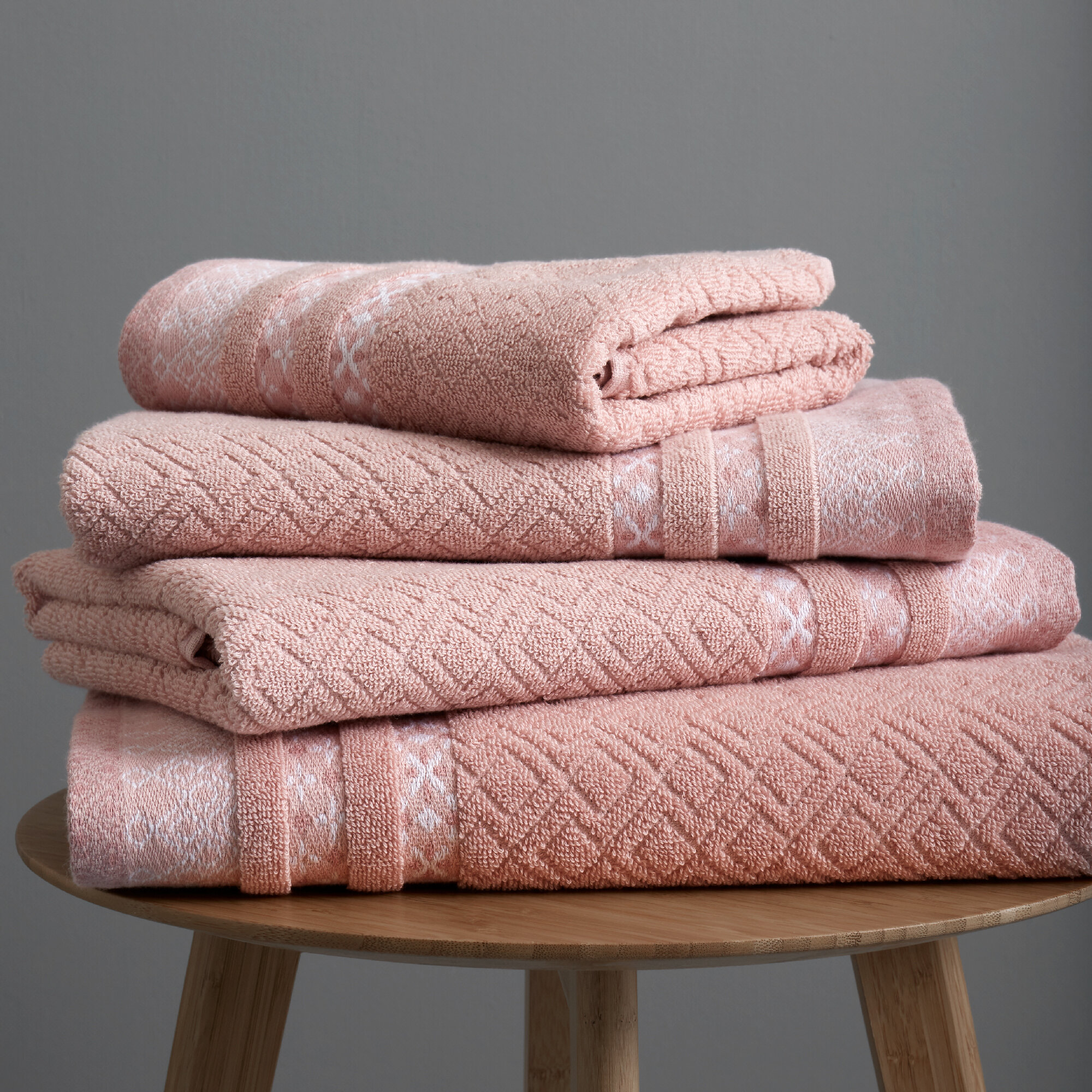 Catherine Lansfield Garrat Stripe 100% Cotton Jacquard Bath Towel 