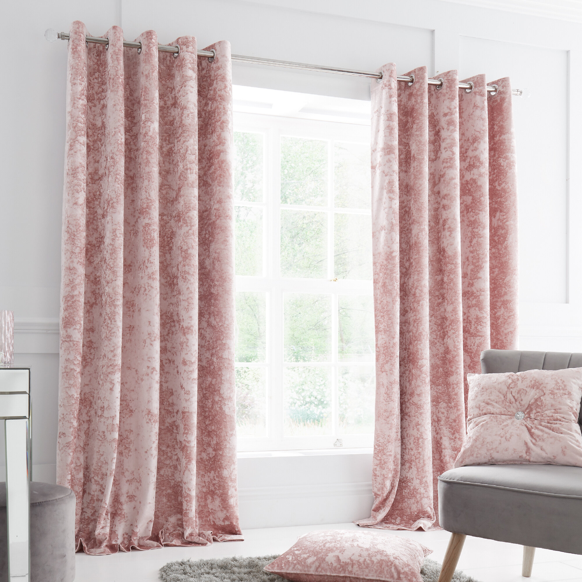 Catherine Lansfield Thermal Woven Check Tende con Occhielli Misto Cotone Eyelet Curtains-66x54 inch ocra 