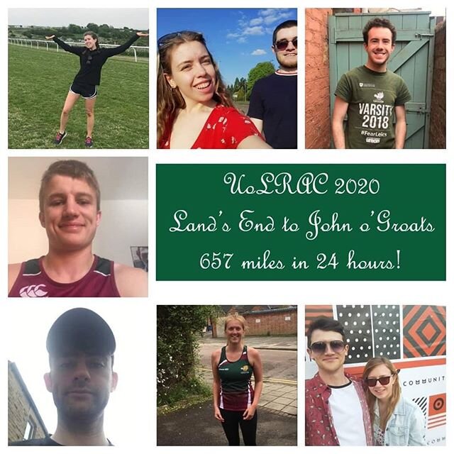 Over the past weekend, UoLRAC members, alumni, friends and family covered an incredible 657 miles in 24 hours (2pm-2pm), running and walking! This smashed the target of 603 miles (Land's End to John o'Groats as the crow flies)! This was all in aid of