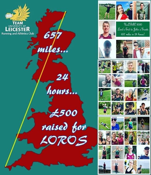 We are happy to announce that the final total for our Land's End to John o'Groats fundraiser was exactly &pound;500, going to LOROS, a local Leicestershire Hospice.

Thank you again to everyone who took part and to those who donated!