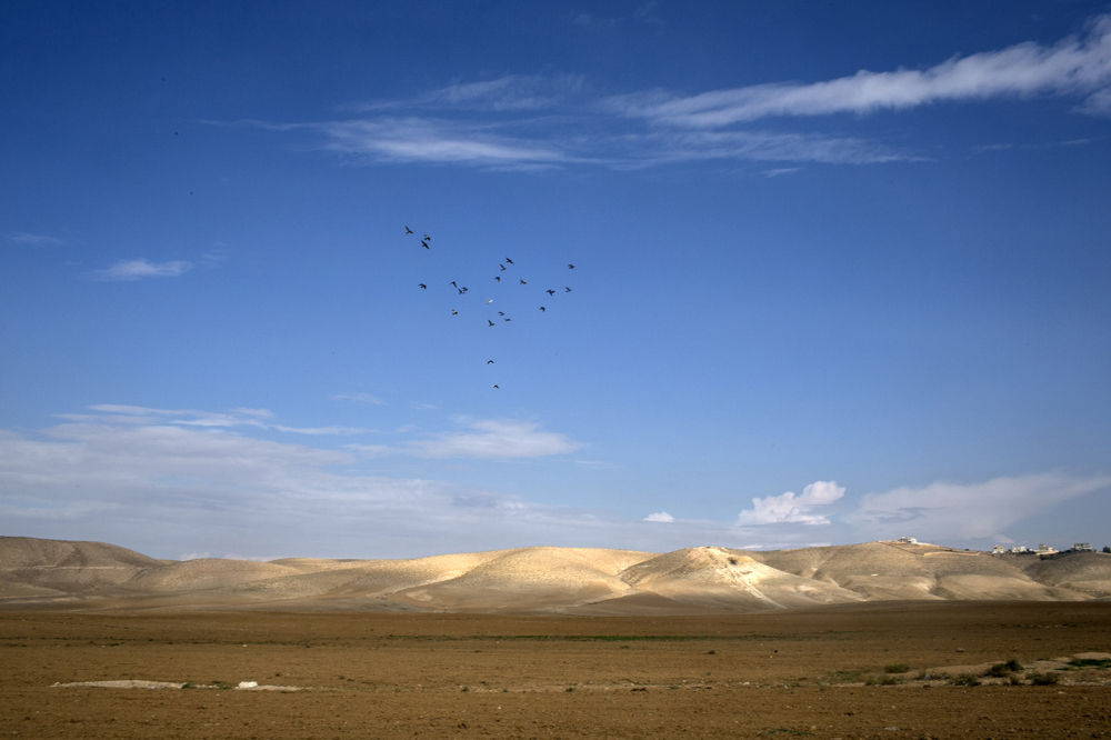 Jordan, 2014, Seven miles to the Syrian border, view from Jordan’s highway to Ramtha, one of the most populous Syrian refugee communities.