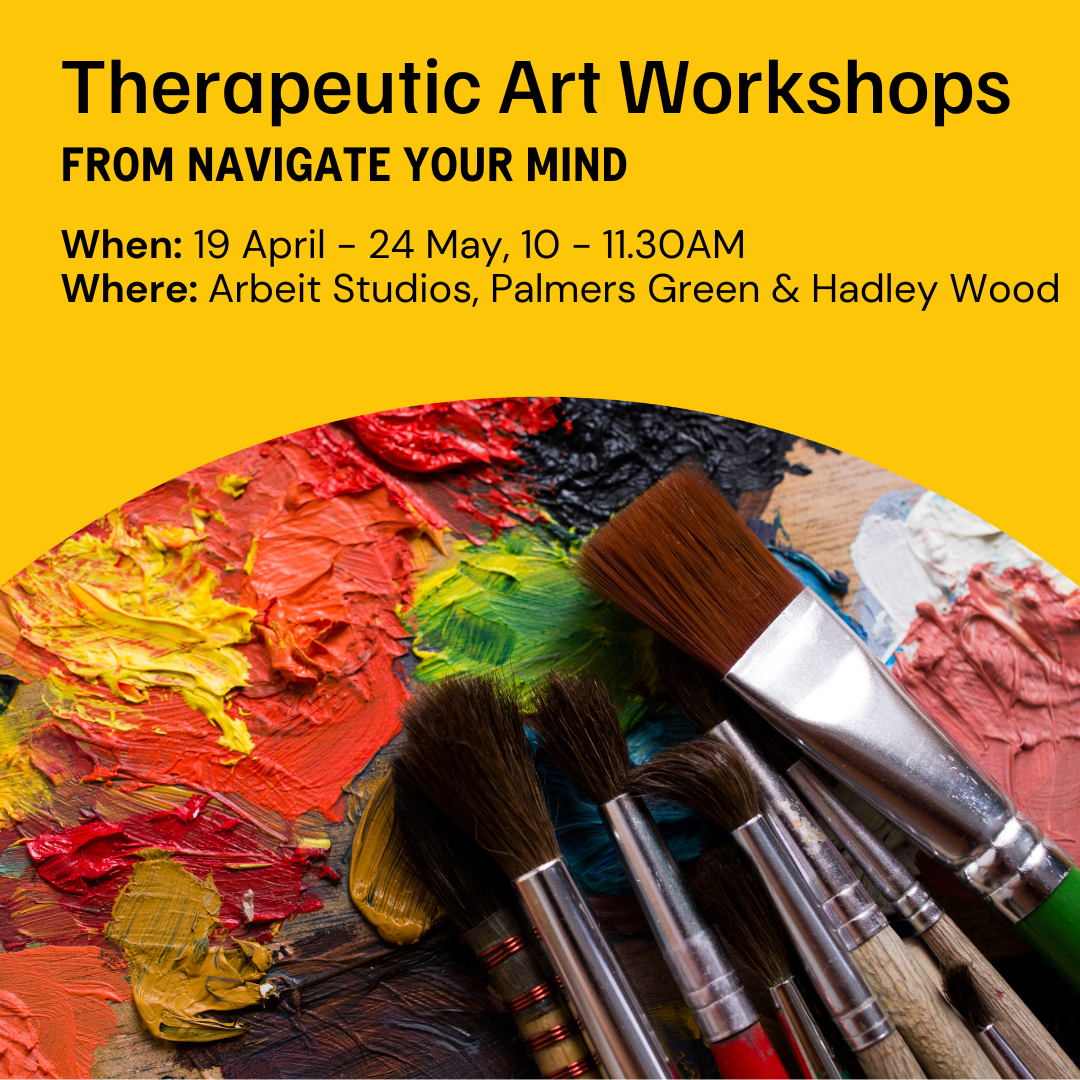 poster or flyer advertising event Therapeutic art workshop: Confidence building and growth mindset