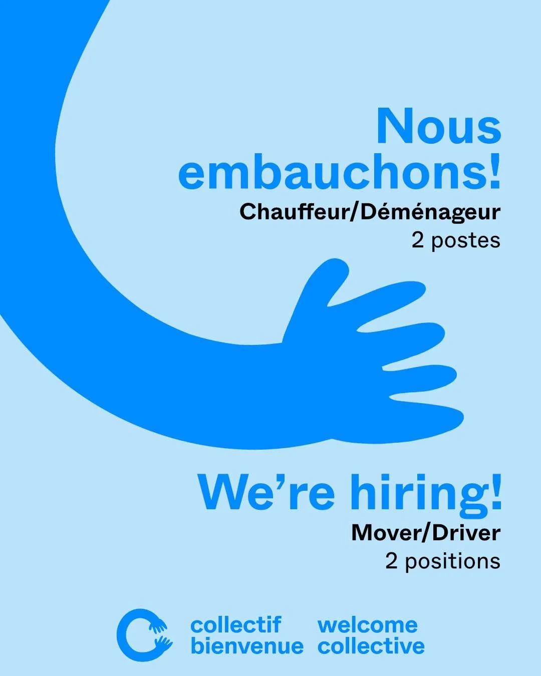 📣 🚚 Nous recrutons ! Rejoignez l'&eacute;quipe du Collectif Bienvenue en tant que chauffeur/d&eacute;m&eacute;nageur &ndash; 2 postes &agrave; combler !

Le poste de chauffeur/d&eacute;m&eacute;nageur est un r&ocirc;le essentiel qui a un impact dir