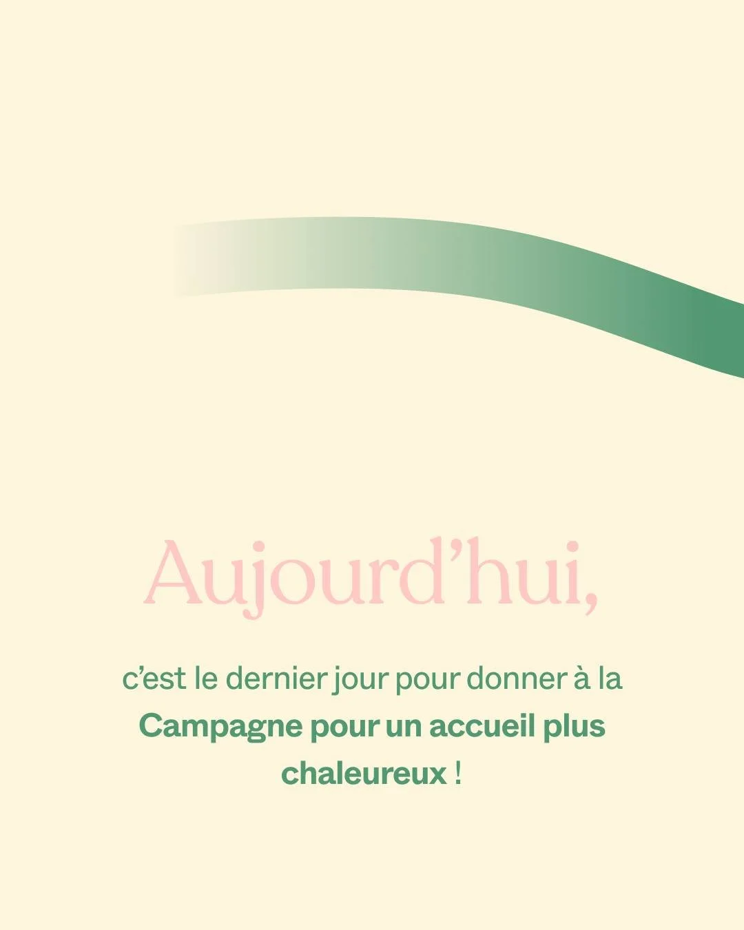 ⏰💛 Aujourd'hui est le dernier jour pour faire un don &agrave; la Campagne pour un accueil plus chaleureux !

Chaque don, quel qu'en soit le montant, fait une r&eacute;elle diff&eacute;rence pour les familles en demande d'asile.

🧾✨ Et n'oubliez pas