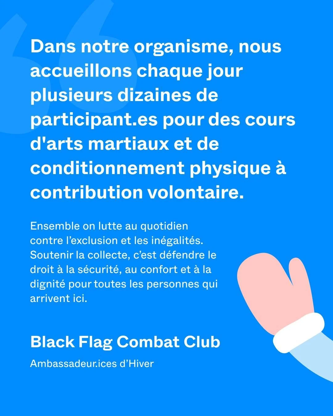 💙❄️ Black Flag est un club d&rsquo;arts martiaux autog&eacute;r&eacute; situ&eacute; dans le quartier de Ville-Marie, pr&egrave;s du parc des Faubourgs.

Leur t&eacute;moignage montre comme il est puissant et n&eacute;cessaire de trouver sa communau