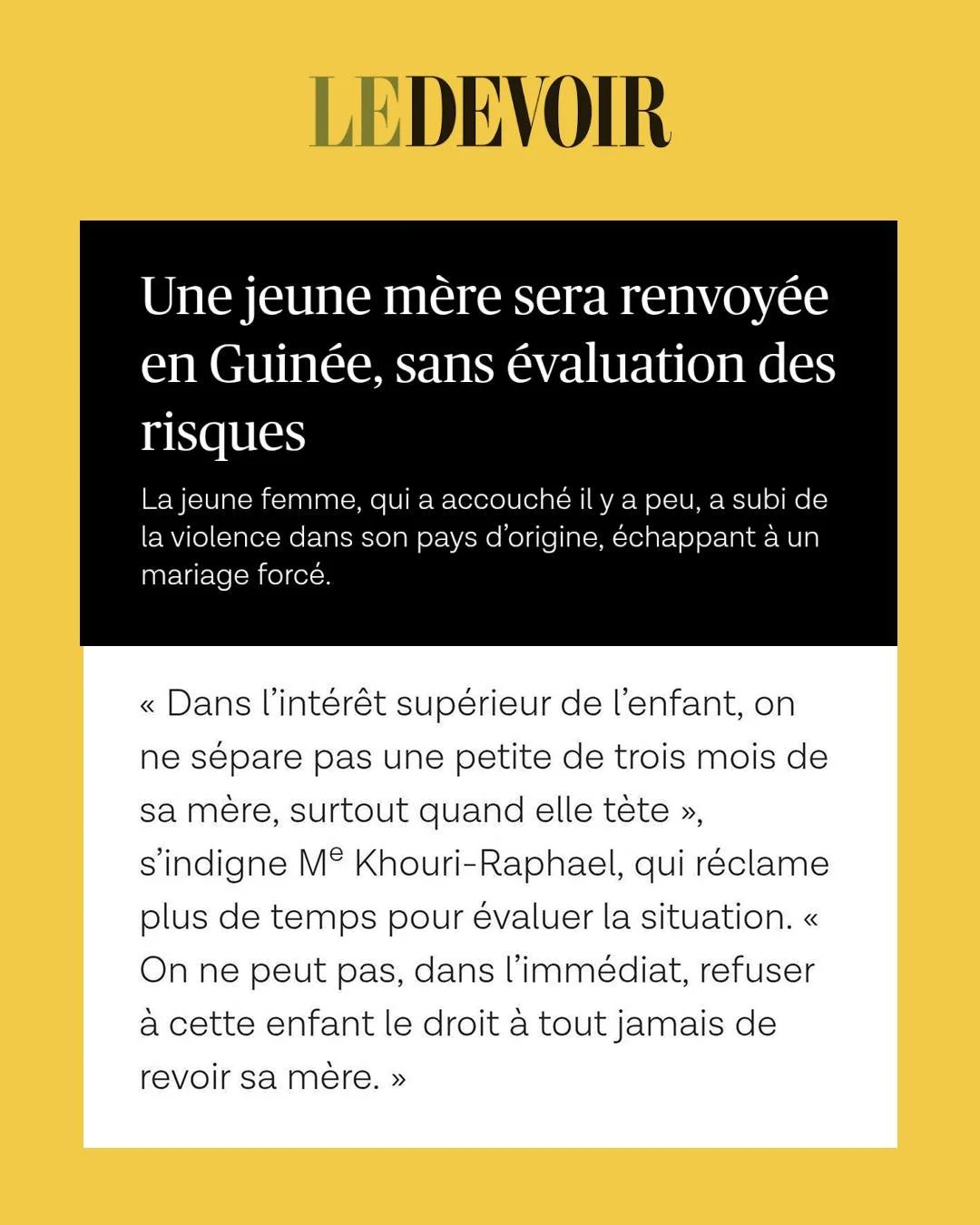 English in the comments ⬇️

Emp&ecirc;chons l&rsquo;expulsion d&rsquo;Aminata le 26 f&eacute;vrier ! 🚨
Aminata a fui la Guin&eacute;e en 2022 pour &eacute;chapper &agrave; une violence intrafamiliale extr&ecirc;me. Aujourd'hui, le Canada s&rsquo;app