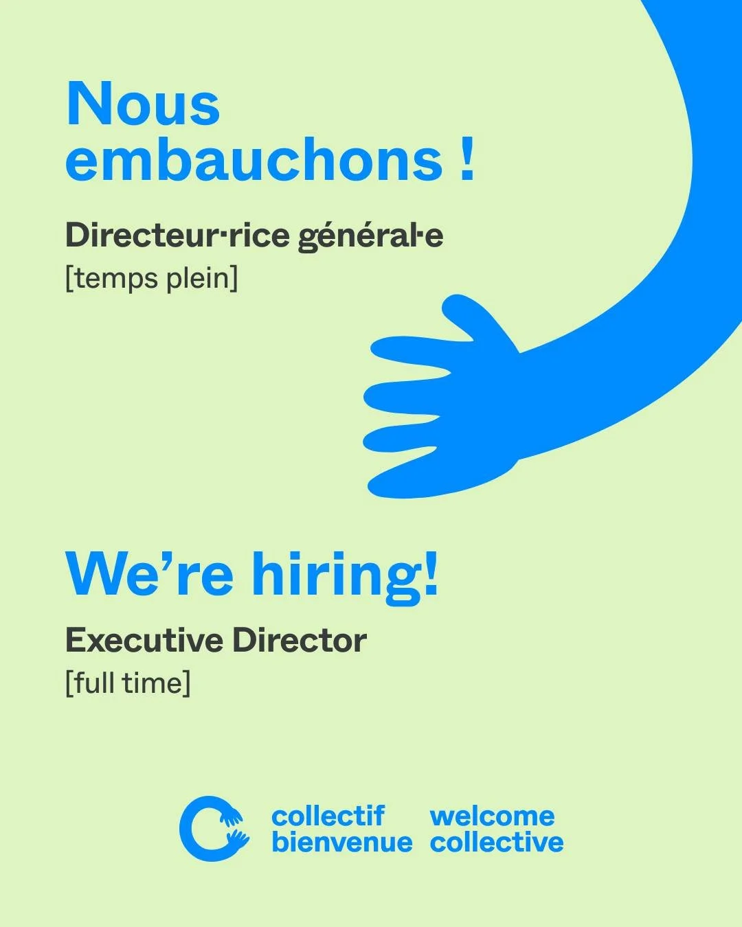 📣 On recrute notre futur&middot;e Directeur&middot;trice g&eacute;n&eacute;ral&middot;e !

Le Collectif Bienvenue recherche une personne visionnaire et rassembleuse pour assurer la direction de notre organisation ! En collaboration &eacute;troite av