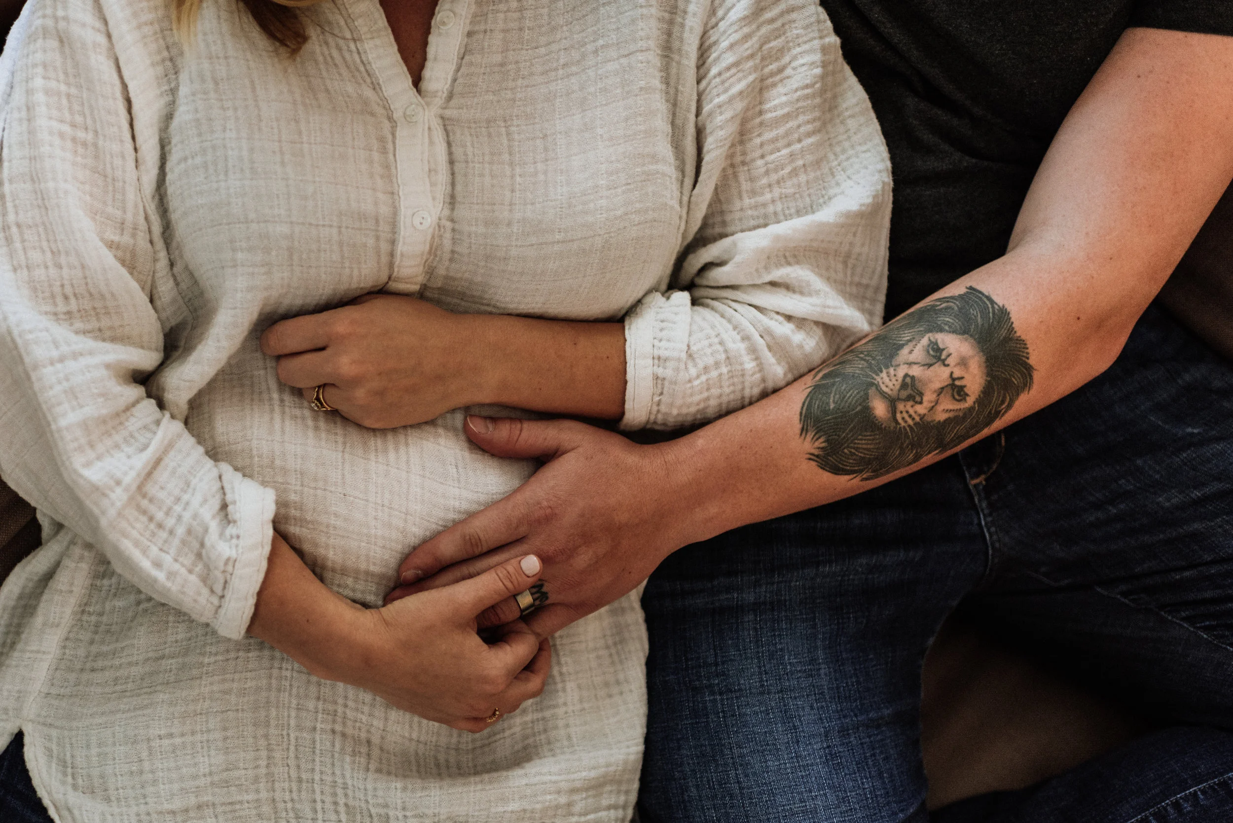 In home lifestyle maternity photo session by Monica Brown in Buda Texas.
