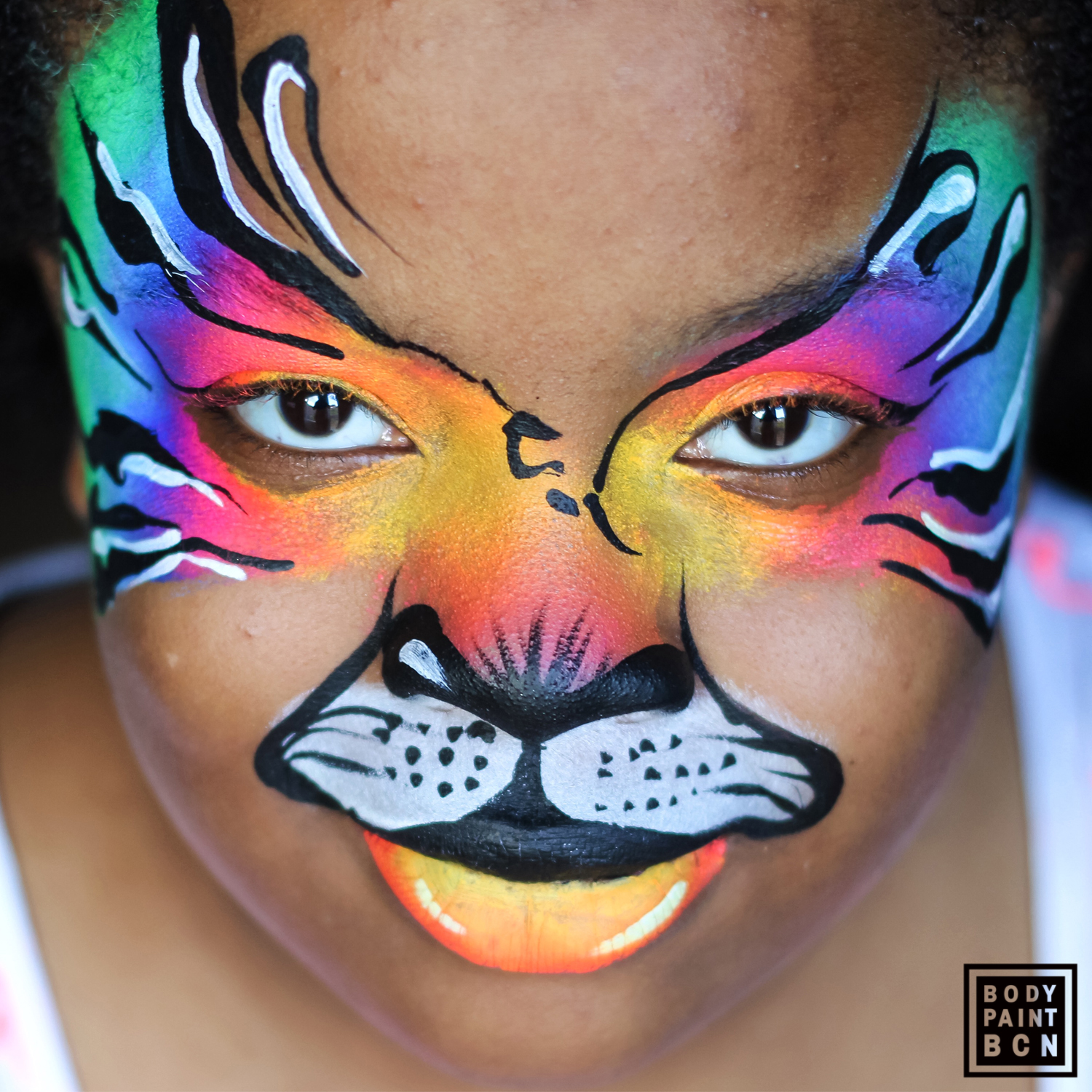 Rainbow tiger Facepainting 