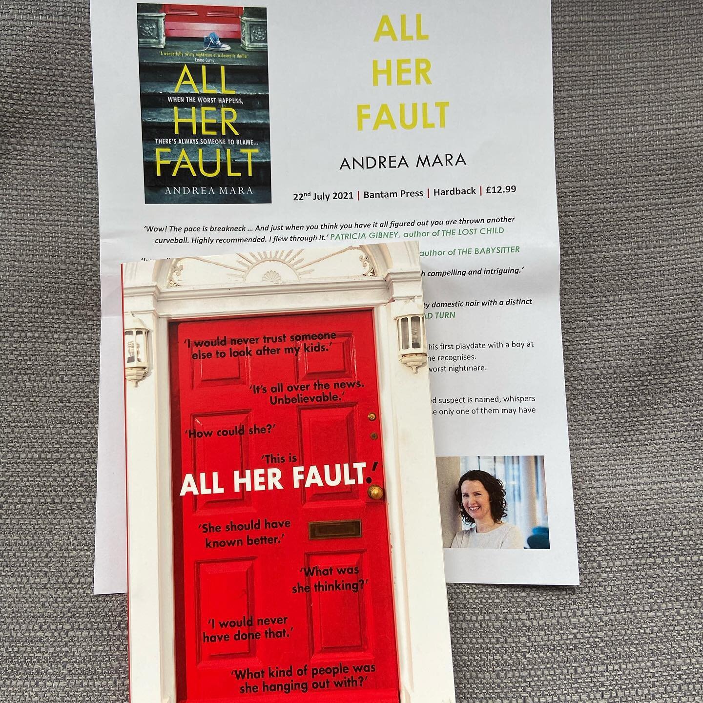 So excited to read #AllHerFault by @andreamaraauthor. It looks right up my street. Huge thanks to @beckyabshort and @penguinukbooks.