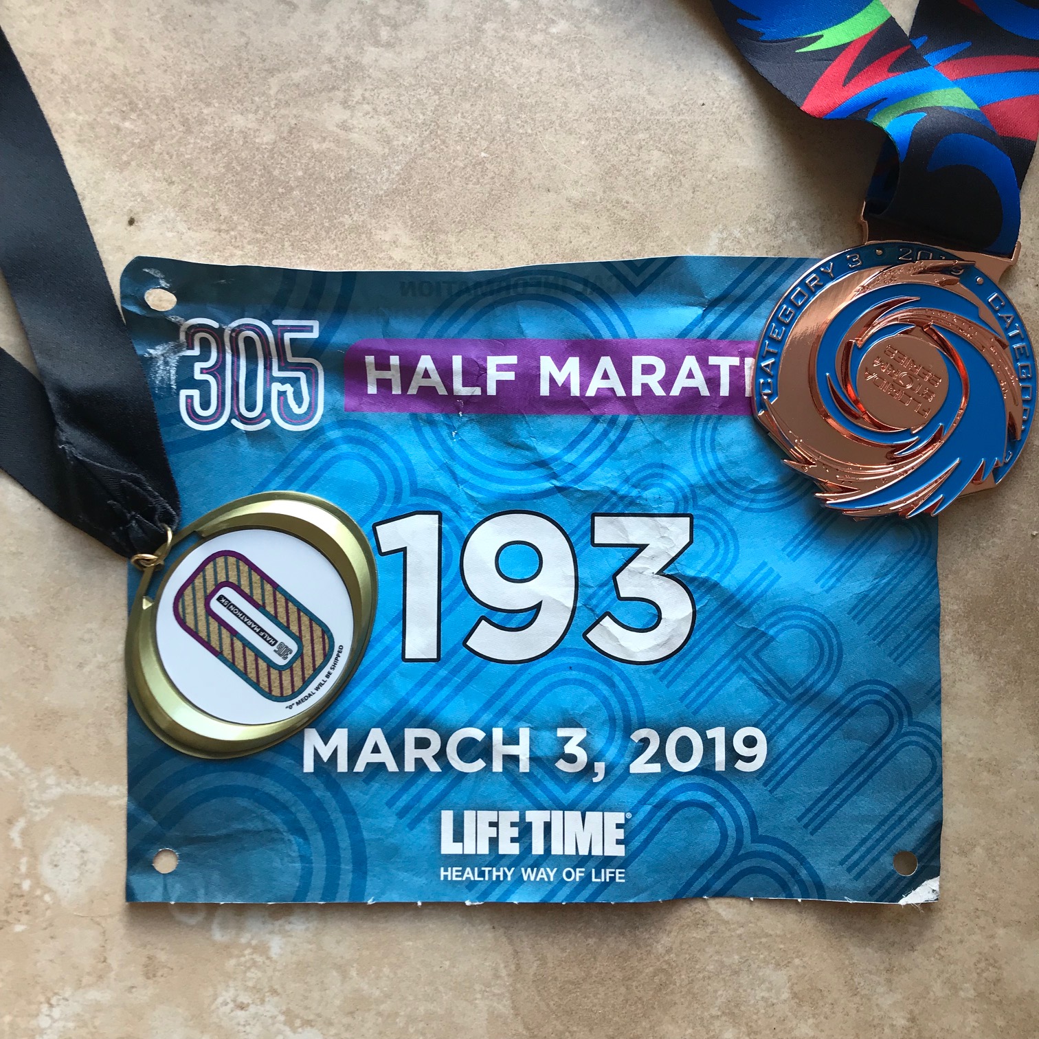 medals and bib