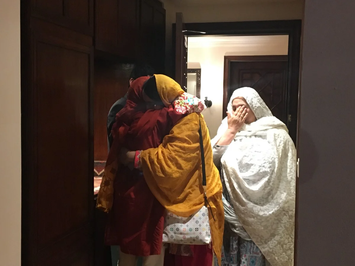 Malala and her best friend Moniba reunited in Pakistan. (Courtesy of Farah Mohamed / Malala Fund)