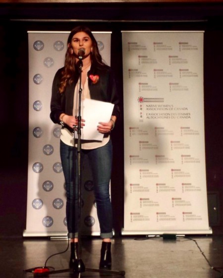 Tracie speaks around the country to advocate for indigenous women and girls. (Courtesy of Native Women’s Association of Canada)