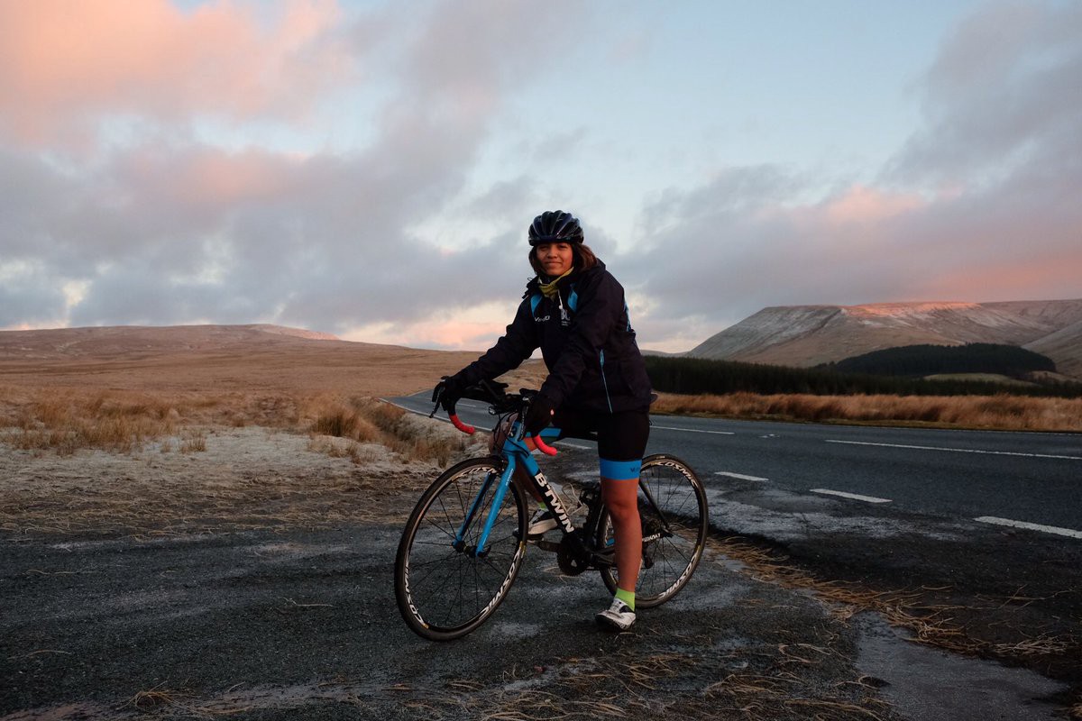 Vedangi plans to cycle up to 200 miles per day and make it around the world within 100 days. (Courtesy of Callum Howard/Vedangi Twiter)