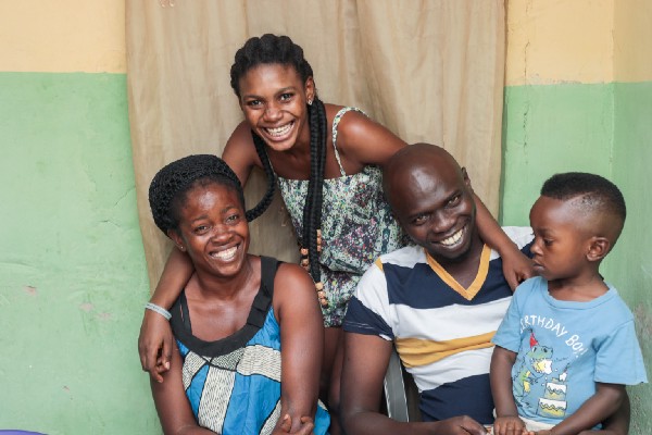Peace and her family in Nigeria. (Courtesy of Tolu Onibokun / Malala Fund)