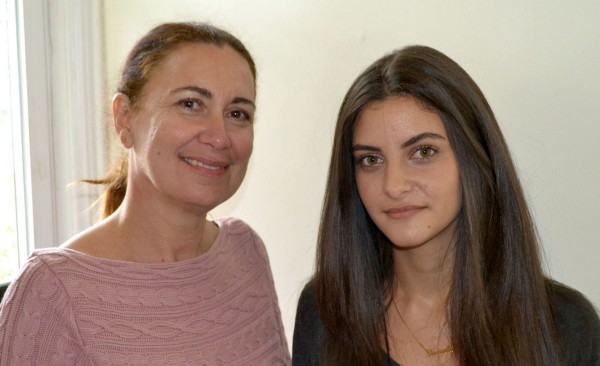 Daniella and her mother, Theresa, in their home in Lancaster, PA. (Courtesy Hannah Orenstein / Malala Fund)