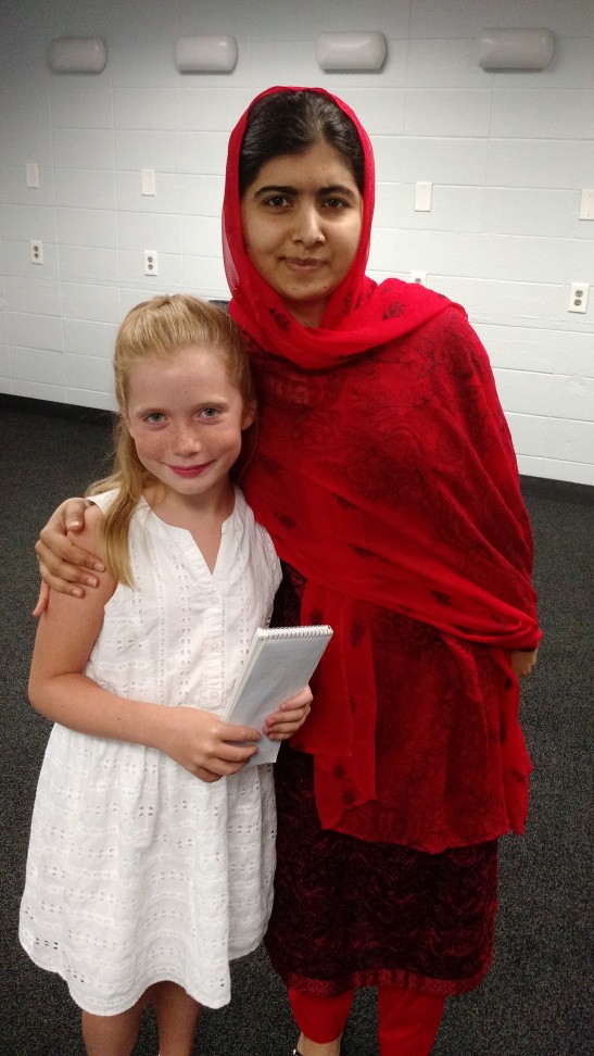 Hilde with Malala in July 2016.