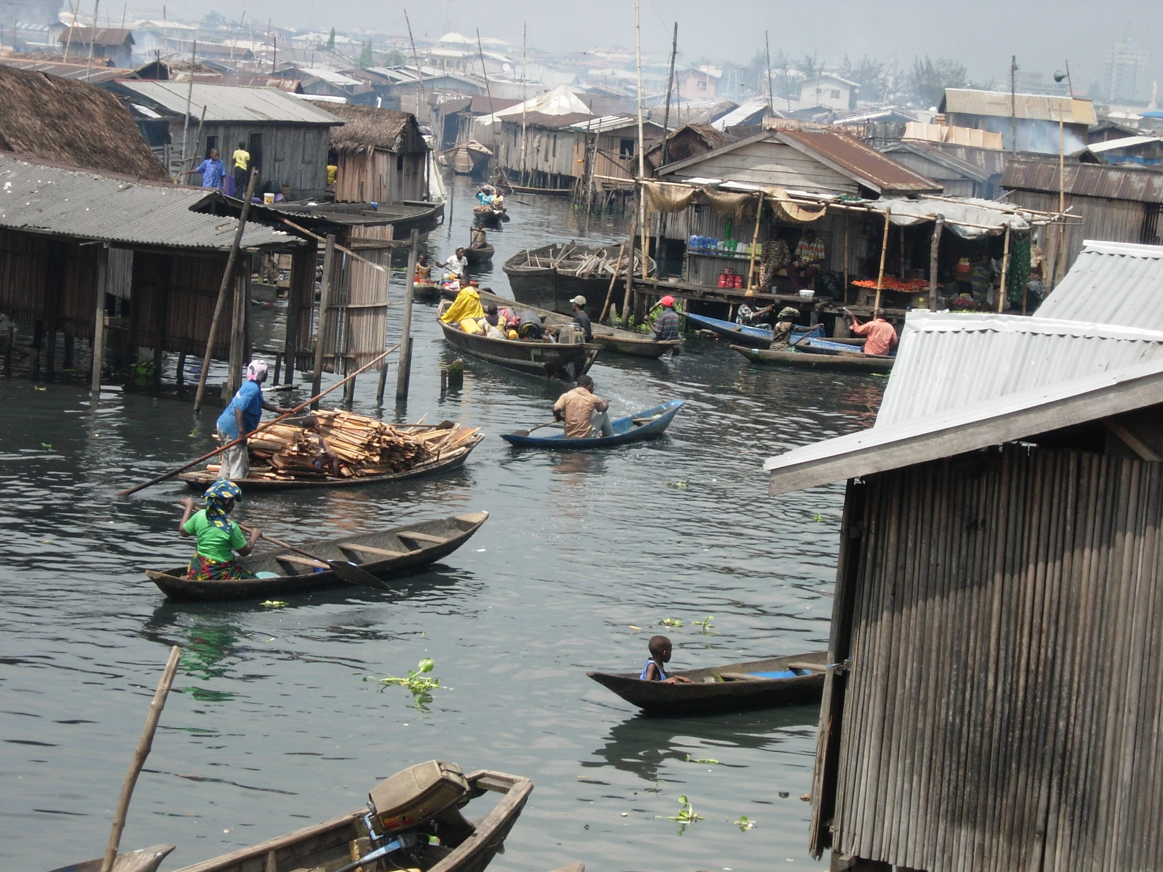 Makoko is the world’s largest floating slum — the entire settlement of about 400,000 is built on stilts. (Courtesy of eWASH)