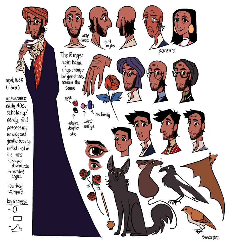 Reimena’s character design for Zeyne. (Courtesy of Reimena Yee)