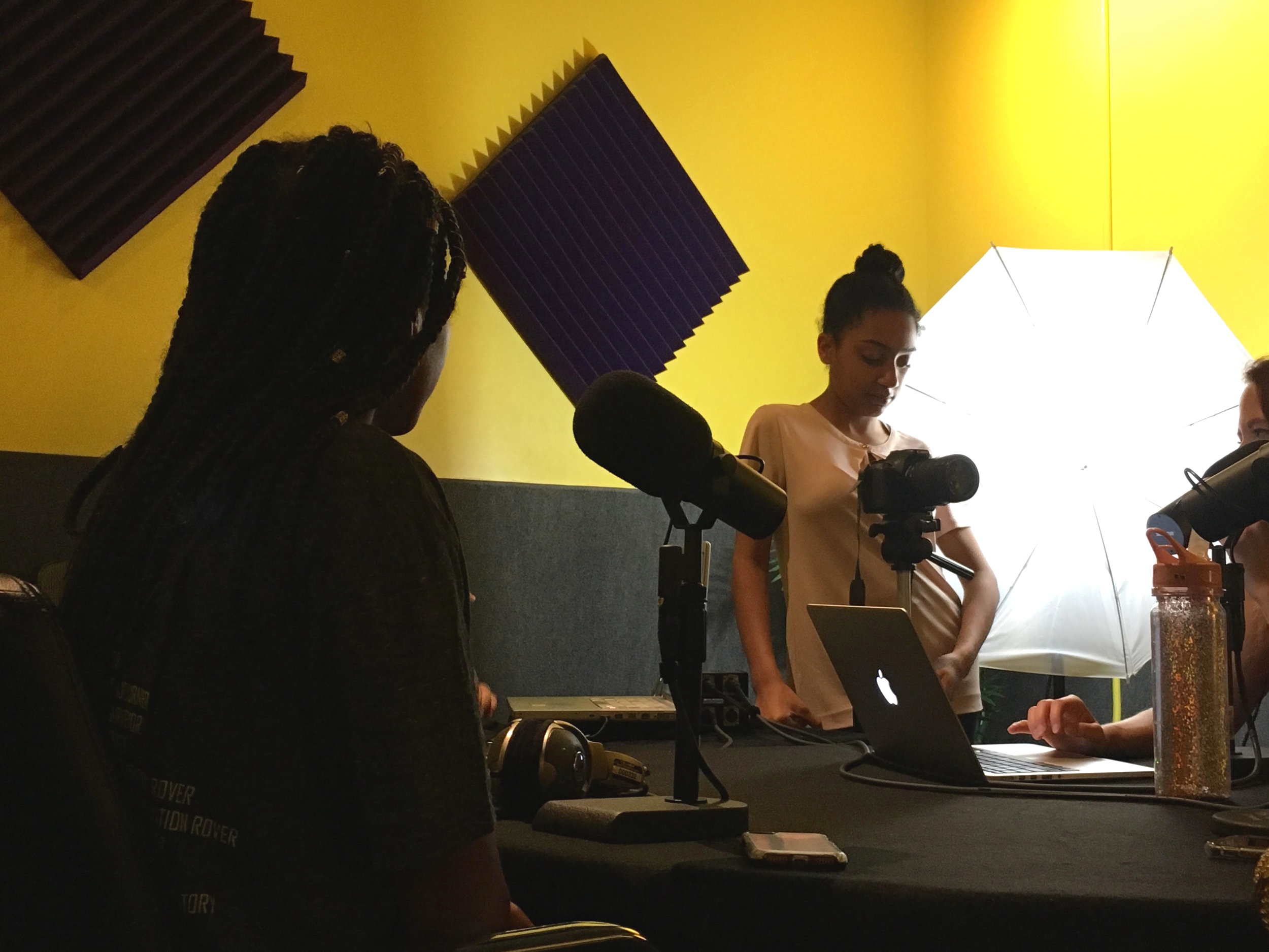 Behind the scenes of “Astronaut Starbright” with Lana and Taylor. (Courtesy of Tamara Taylor)