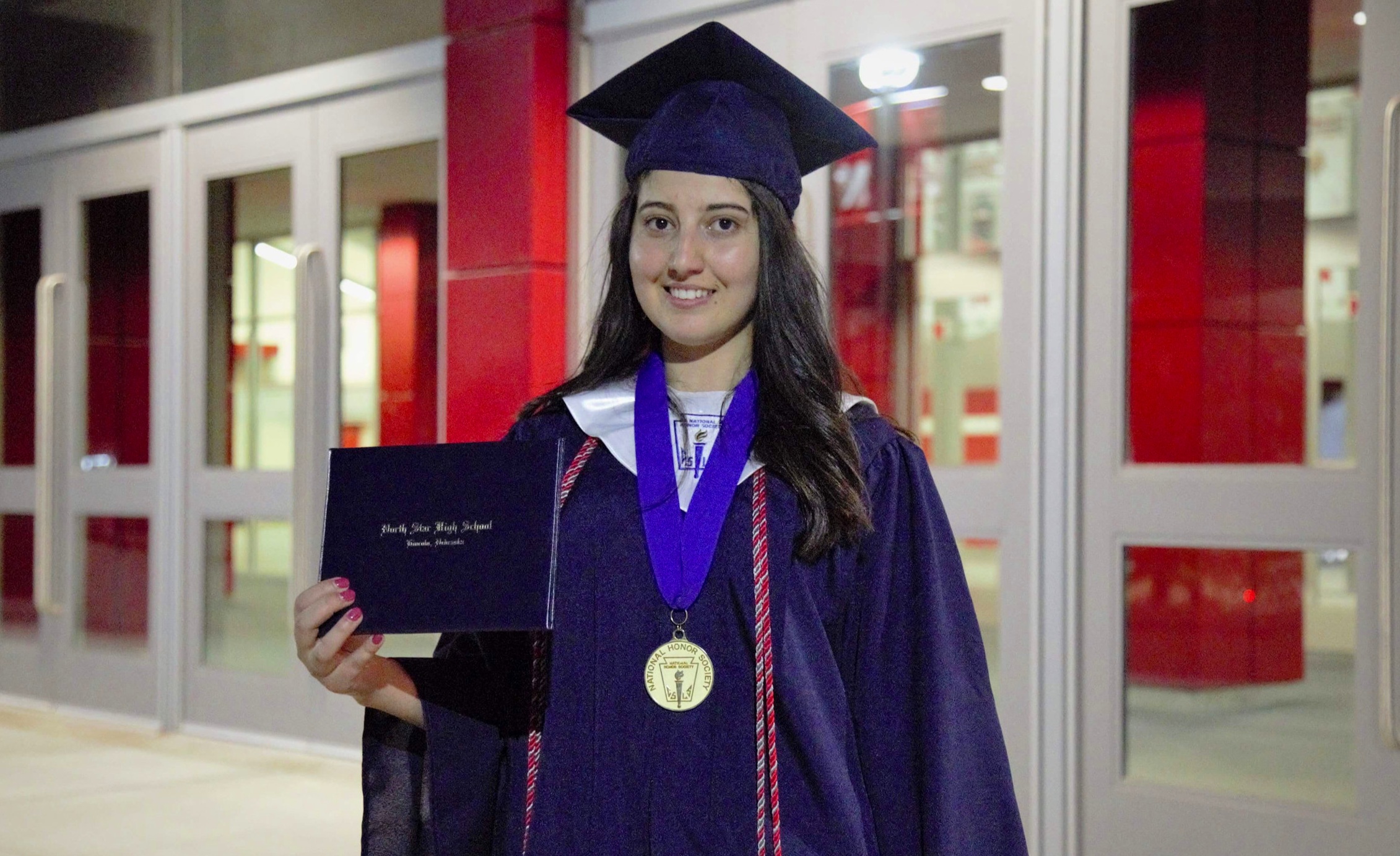 Nibras gave the commencement speech at her high school graduation ceremony. (Courtesy of Nibras Khudaida)