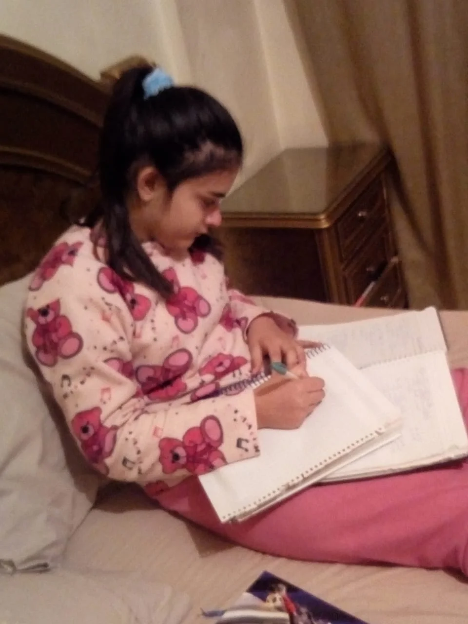 Working on my math homework. (Courtesy of Huda)