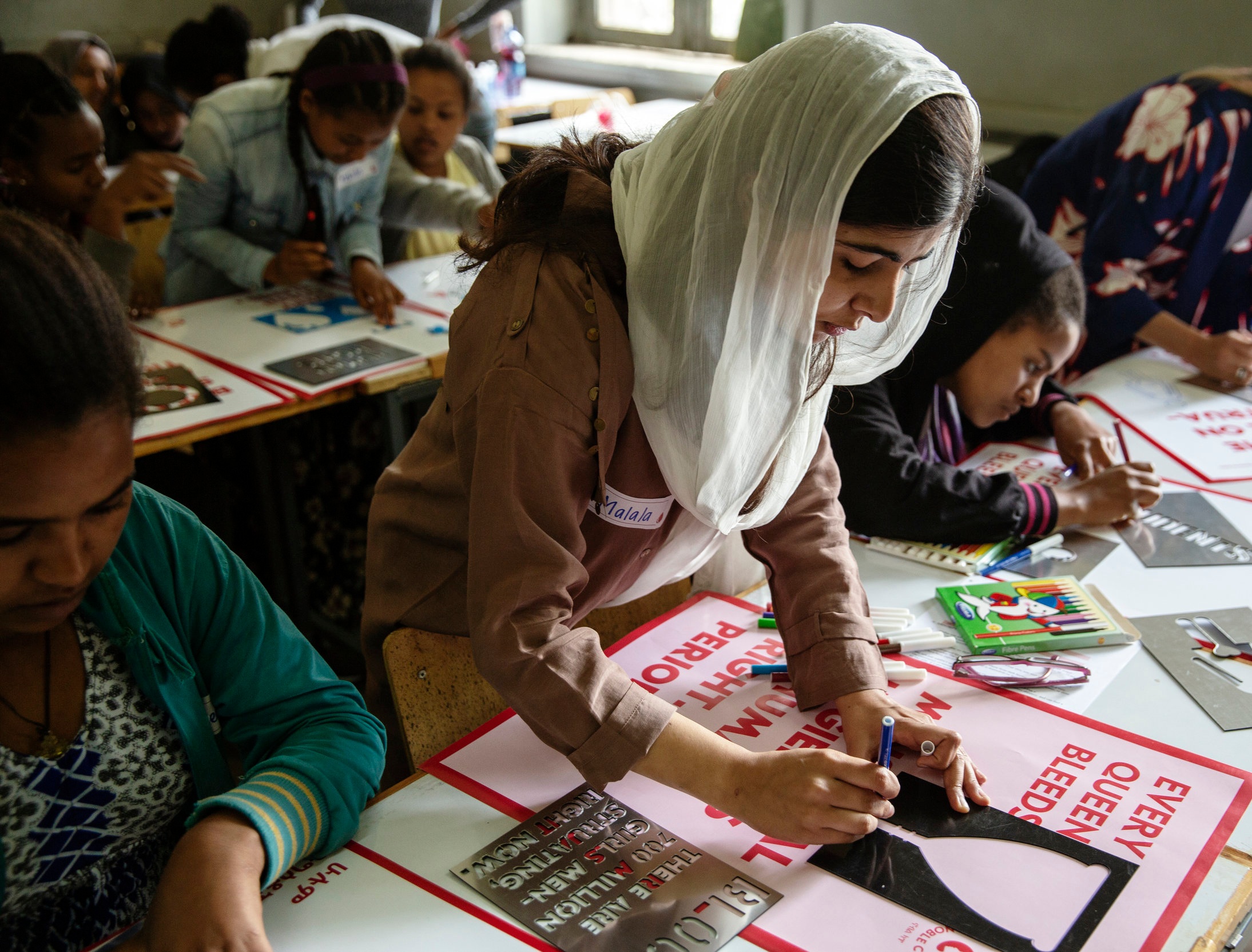 Malala Yousafzai attended a Noble Cup workshop in July 2019. (Courtesy of Malin Fezehai / Malala Fund)
