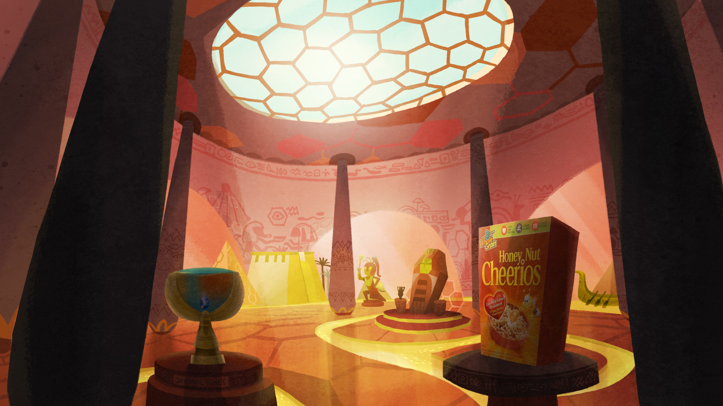 concept art for Honey Nut Cherrios AD