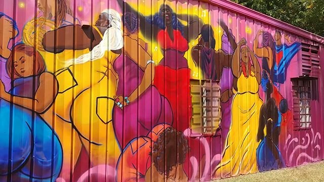 Mural by @darecoulter

A year ago I posted a video of me working on this...y'all never saw it in its full glory 😭
This piece exists at 404 Gattis Street in Durham, NC on the Duke Arts Annex campus. Map to Arts Annex in your gps to get there :) It's 
