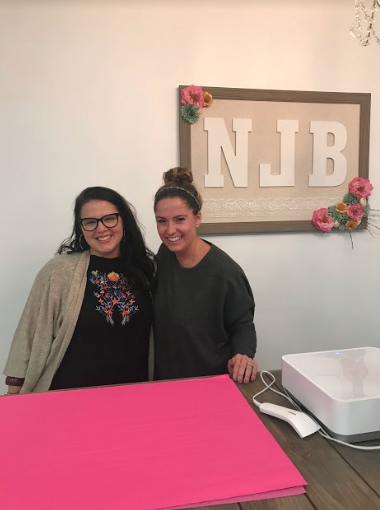 Foundation Director Meg Kuck (left) with Nicole J Boutique Owner Nicole Palmer