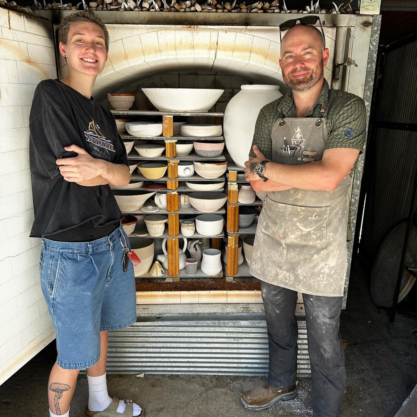 That&rsquo;s everything 🥳 big thanks to @potterybylyd for helping load today. Firing this kiln tomorrow!