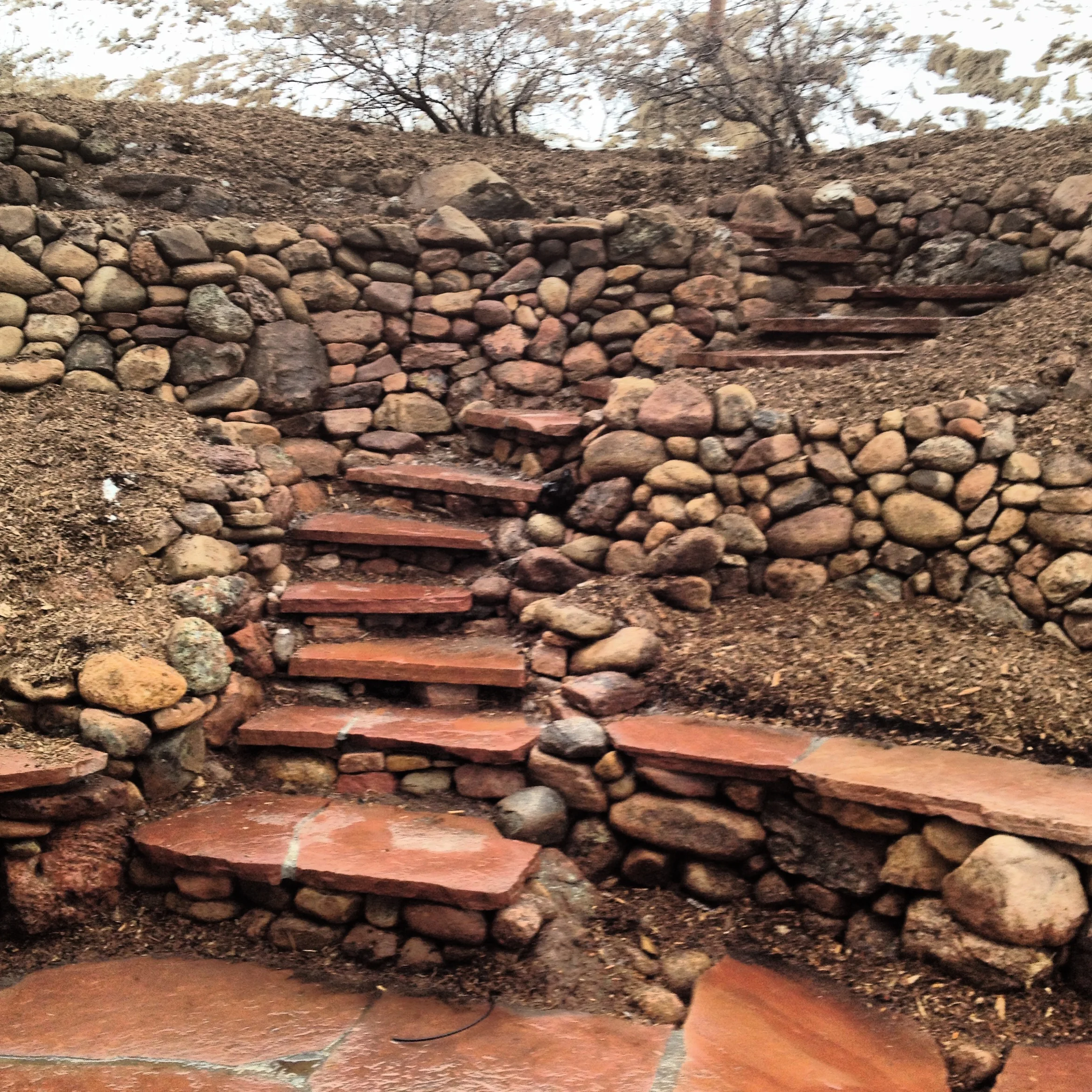 Stone Wall and Steps